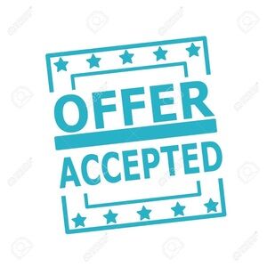Teal 'Offer Accepted' Graphic Sign